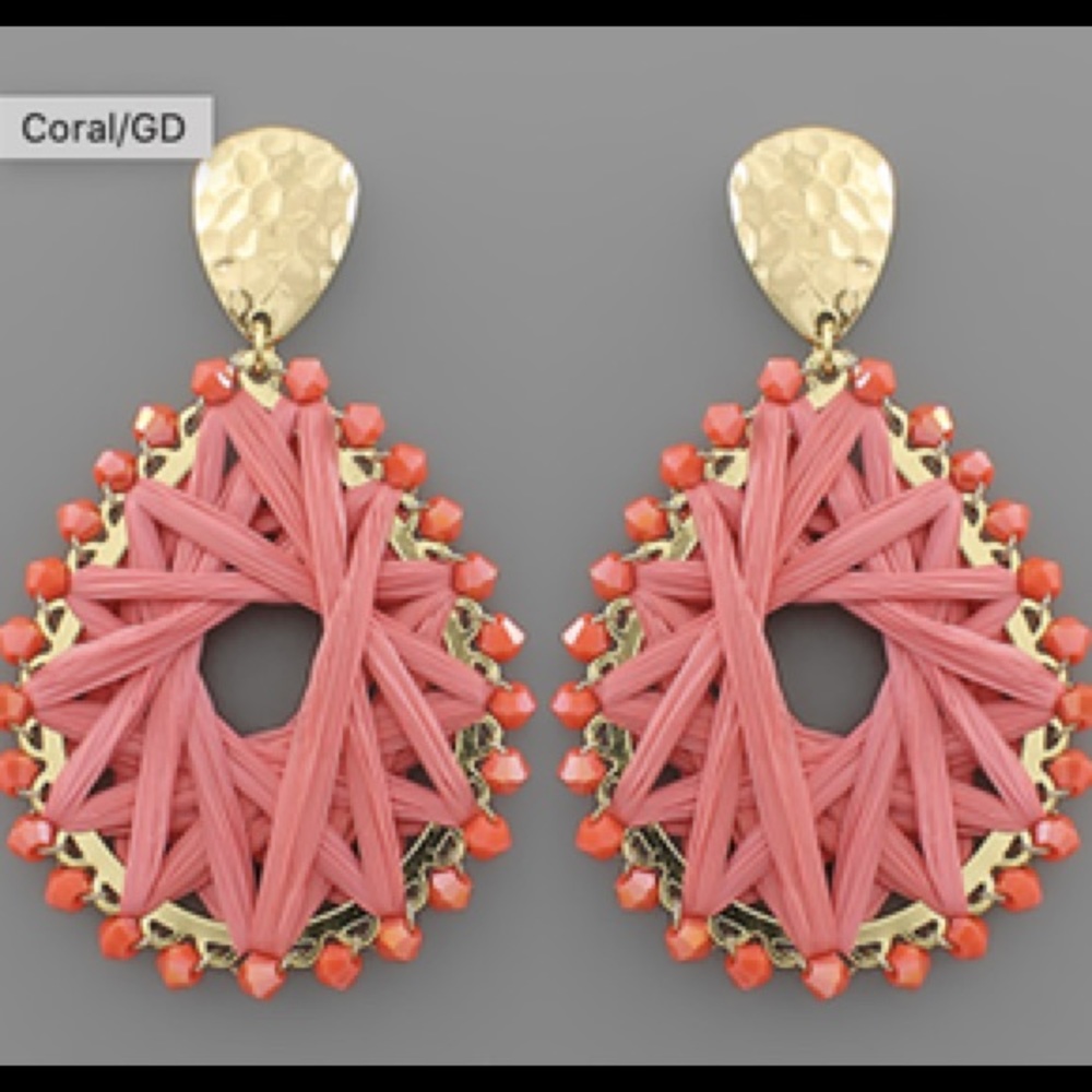 Gold earrings with oval dangles boutique style
